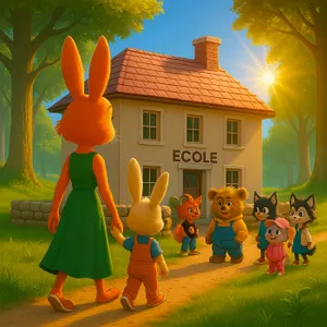 Petit Lapin à l'école