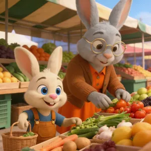 Petit Lapin va au marché