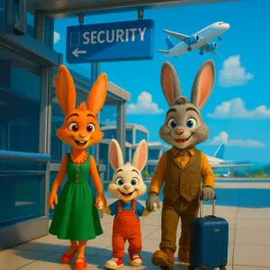 Petit Lapin prend l'avion