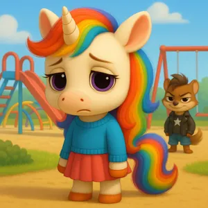 Petite Licorne ne veut pas aller à l'école