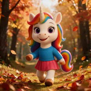 Petite Licorne découvre l'automne