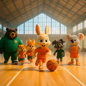 Petit Lapin fait du basket