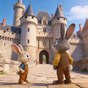 Petit Lapin visite un château