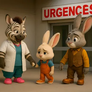 Petit Lapin va à l'hôpital