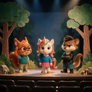 Petite Licorne monte une pièce de théâtre