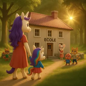 Petite Licorne va à l'école
