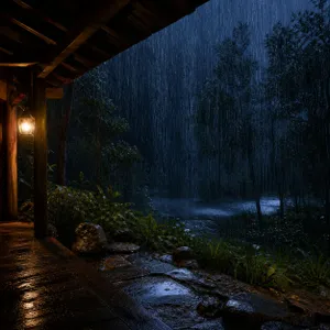 🌧️ LLUVIA TORRENCIAL y CORTINA DE AGUA densa bajo un REFUGIO — 2 H de aguacero constante para dormir