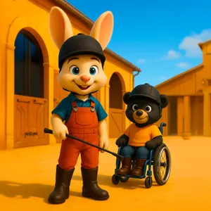Petit Lapin est au poney